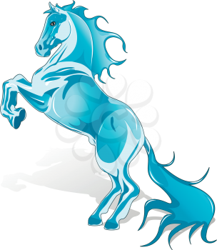 Royalty Free Clipart Image of a Blue Horse