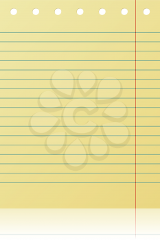 Royalty Free Clipart Image of a Piece of Lined Paper