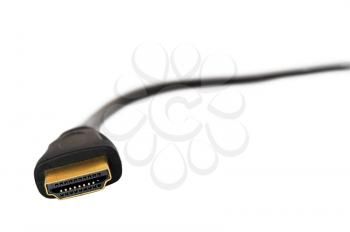 New HDMI golden series cable isolated on white background