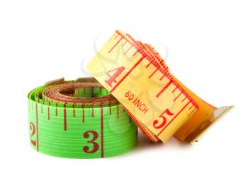 Royalty Free Photo of Two Rolls of Measuring Tape