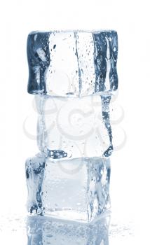 Royalty Free Photo of Three Stacked Ice Cubes