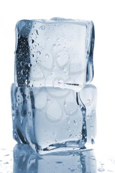 Royalty Free Photo of Two Stacked Ice Cubes