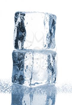 Royalty Free Photo of a Couple of Stacked Ice Cubes