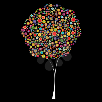 Royalty Free Clipart Image of a Floral Tree