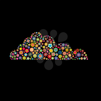 Royalty Free Clipart Image of a Floral Cloud
