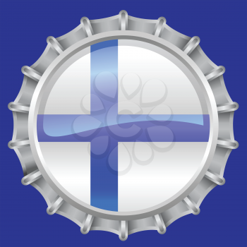 Royalty Free Clipart Image of a Flag of Finland Bottlecap