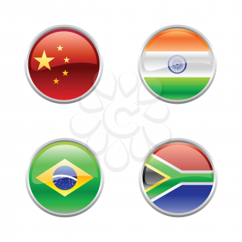 Royalty Free Clipart Image of World Flag Buttons