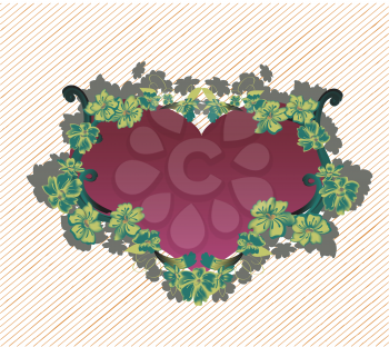 Royalty Free Clipart Image of a Floral Heart