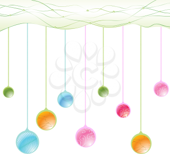Royalty Free Clipart Image of Hanging Ornaments