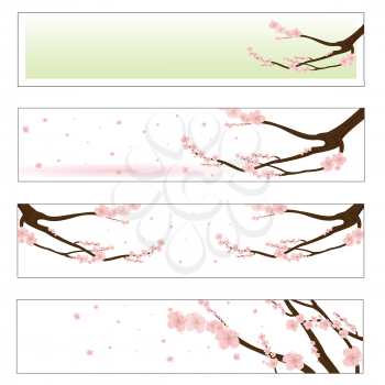 Royalty Free Clipart Image of Cherry Blossom Trees