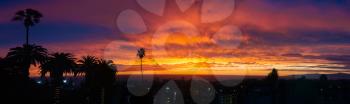 Sunset panorama above Hermosa beach, California, USA
