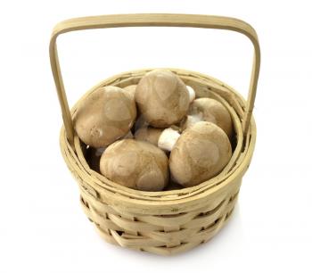 Royalty Free Photo of Mushrooms in a Basket