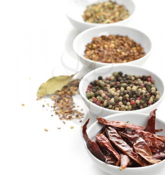 Spices Assortment In White Bowls