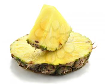 pineapple slices on white background
