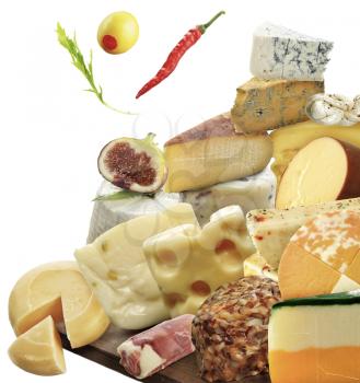 Cheese Collection On White Background