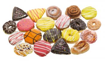 Donuts Mix Isolated on White Background