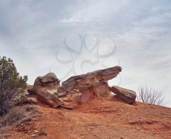 Rocks  formations in Palo Duro Canyon State Park in Texas.