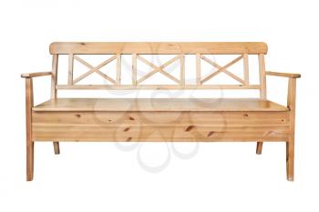 Wooden bench isolated  on white 