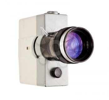 Retro film camera isolated on white 