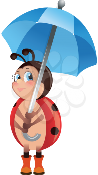 Ladybug with umbrella.
EPS10. Contains transparent objects used for shadows drawing