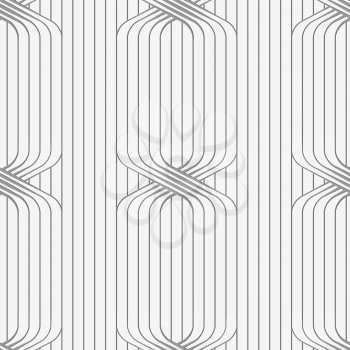 Stylish 3d pattern. Background with paper like perforated effect. Geometric design.Perforated paper with ties on continues lines.