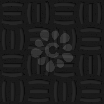 Seamless geometric background. Pattern with 3D texture and realistic shadow.Textured black plastic three holes pin will.