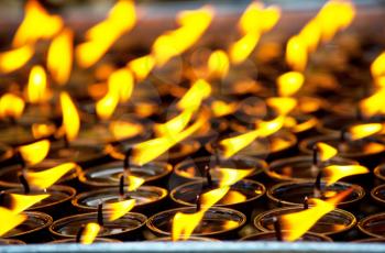 Royalty Free Photo of Candles at a Temple