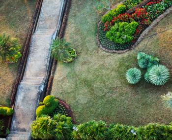 Royalty Free Photo of an Aerial Shot of a Garden