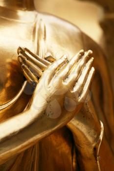 Royalty Free Photo of Golden Buddha Hands
