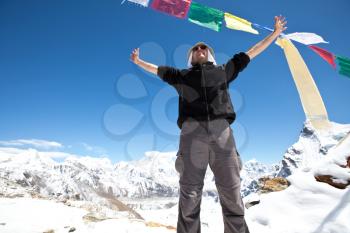 Royalty Free Photo of a Man at Mount Everest Base Camp
