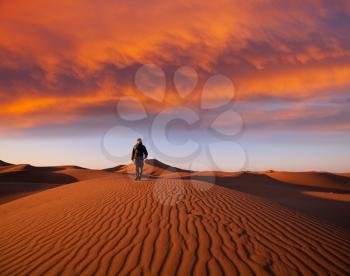 Royalty Free Photo of a Hike in the Namibia Desert