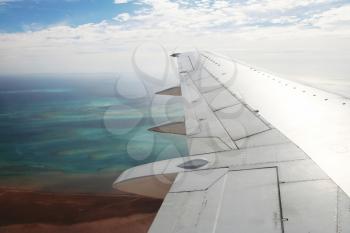 Royalty Free Photo of a View From an Airplane Wing