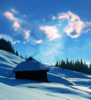 Royalty Free Photo of a Building in Winter