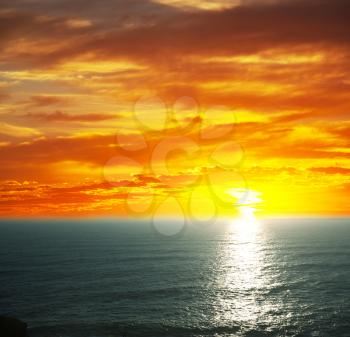 Royalty Free Photo of a Sunset on the Sea
