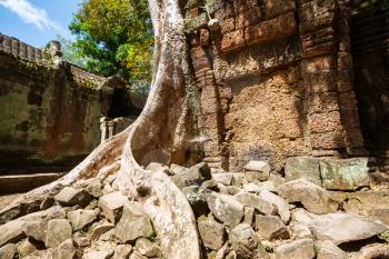 Ancient Khmer civilization ruins of Angkor near Siem Reap, Cambodia