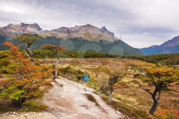 Autumn season in Patagonia mountains, South America, Argentina