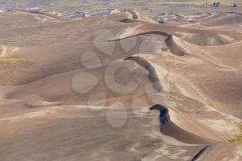 Unspoiled sand dunes in the remote desert