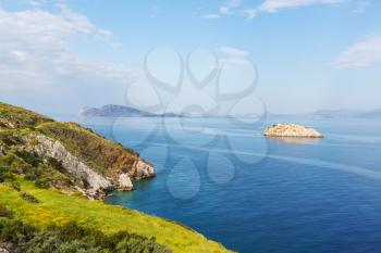 Beautiful rocky coastline in Greece