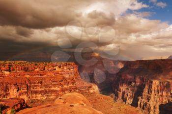 Rainbow above Grand Canyon