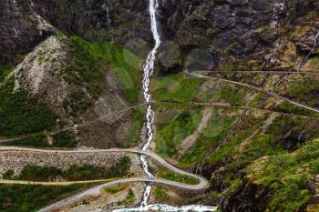 Trollstigen, Troll's Footpath, serpentine mountain road in Norway