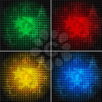 Royalty Free Clipart Image of a Set of Star Backgrounds
