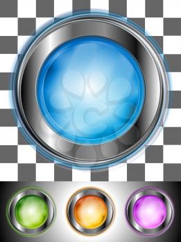 Royalty Free Clipart Image of a Set of Glossy Buttons