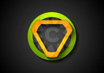 Abstract green orange geometric logo design. Vector background