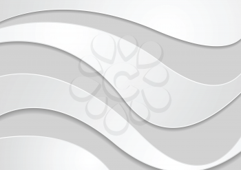 Light grey corporate paper waves background. Vector illustration