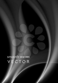 Elegant grey wavy smoke abstraction. Vector graphic background