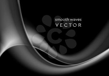 Elegant grey wavy smoke abstract background. Vector graphic design