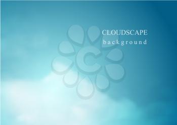 Abstract blue cloudscape background. Graphic vector design clipart