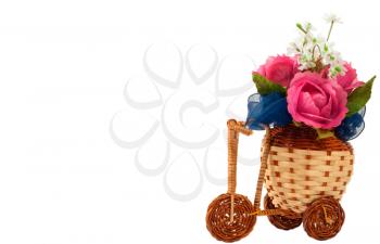 Royalty Free Photo of a Bicycle Vase With Flowers