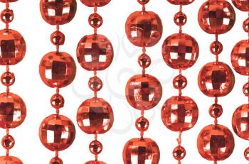 Background made of a brilliant celebratory beads of red color