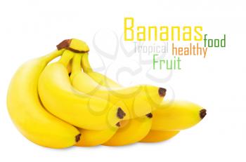 Bunch of bananas isolated on white background + Clipping Path